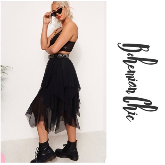 CHARMAINE- Jagged Ruffle Tulle Skirt - Picture 5 of 8